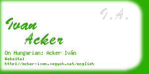 ivan acker business card